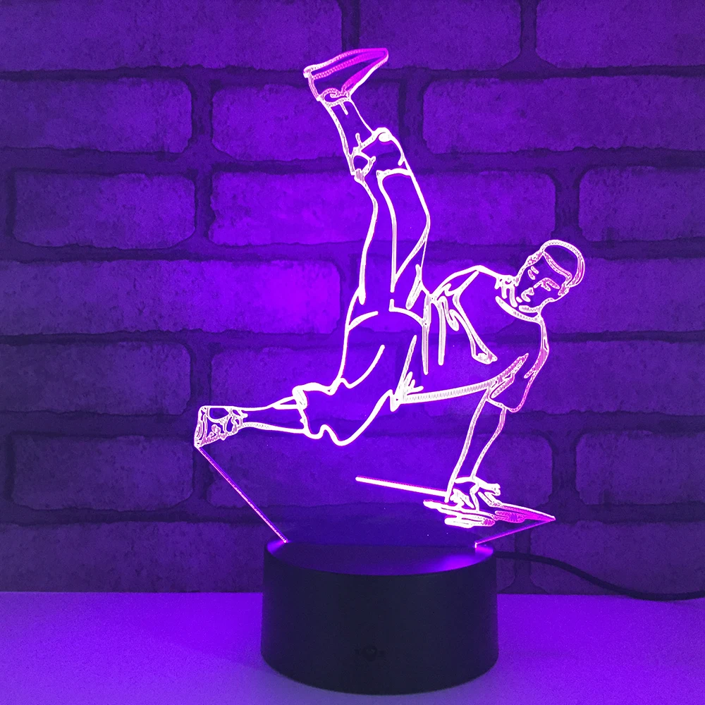 

Street Dancer LED RGB Night Light 7 Color Change Desk Light 1847 Action Figure PVC Kids Toys Brinquedos Christmas Gift