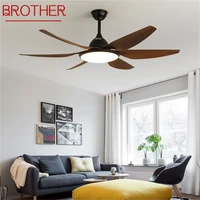 brother classical wood 56%e2%80%9d ceiling fan light with remote control led lamp for home dining living room