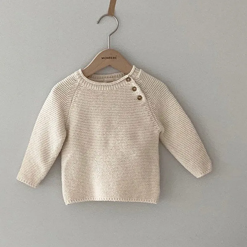 

Свитер с круглым вырезом, однотонный пуловер с длинными рукавами, хлопковый новый модный Теплый Симпатичный простой удобный весенне-осенни...