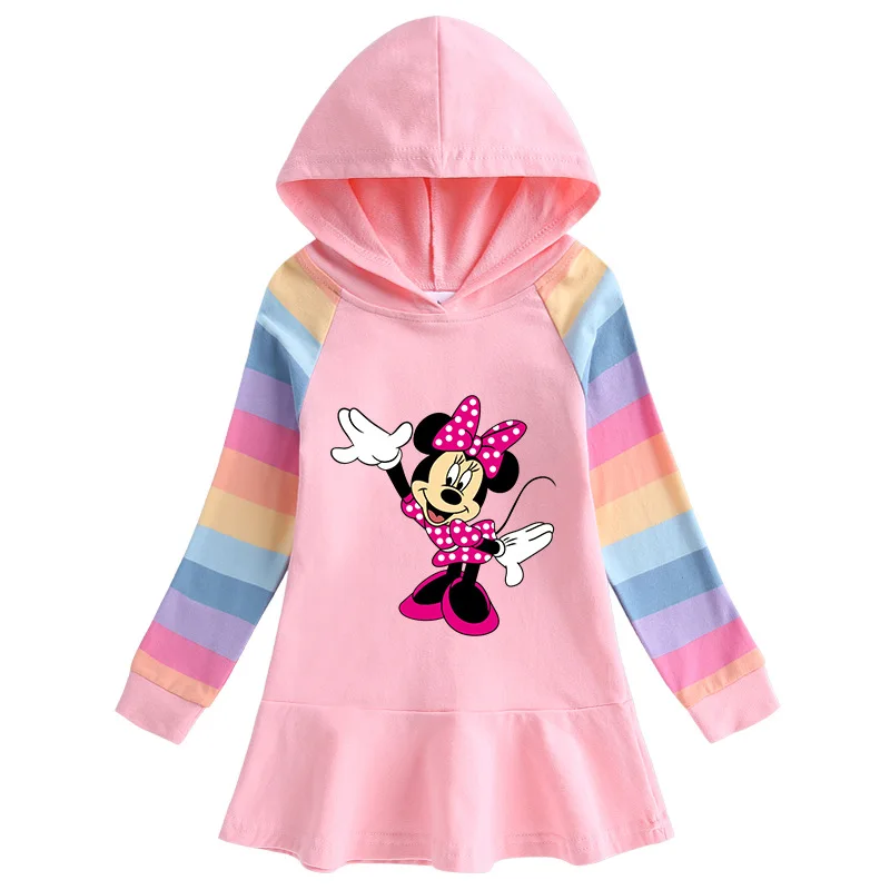 Осенние толстовки с капюшоном для девочек изображением Микки-Мауса |
