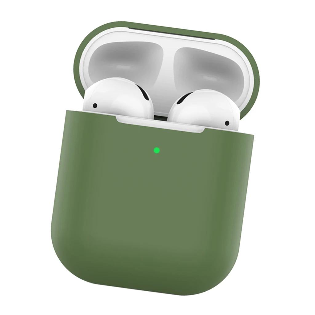 ТПУ Мягкий силиконовый чехол s для Airpods 2, аксессуары, защитная крышка, ультра тонкий чехол, противоударный чехол-держатель, чехол для Air Pods 2nd - Цвет: Mustard Green