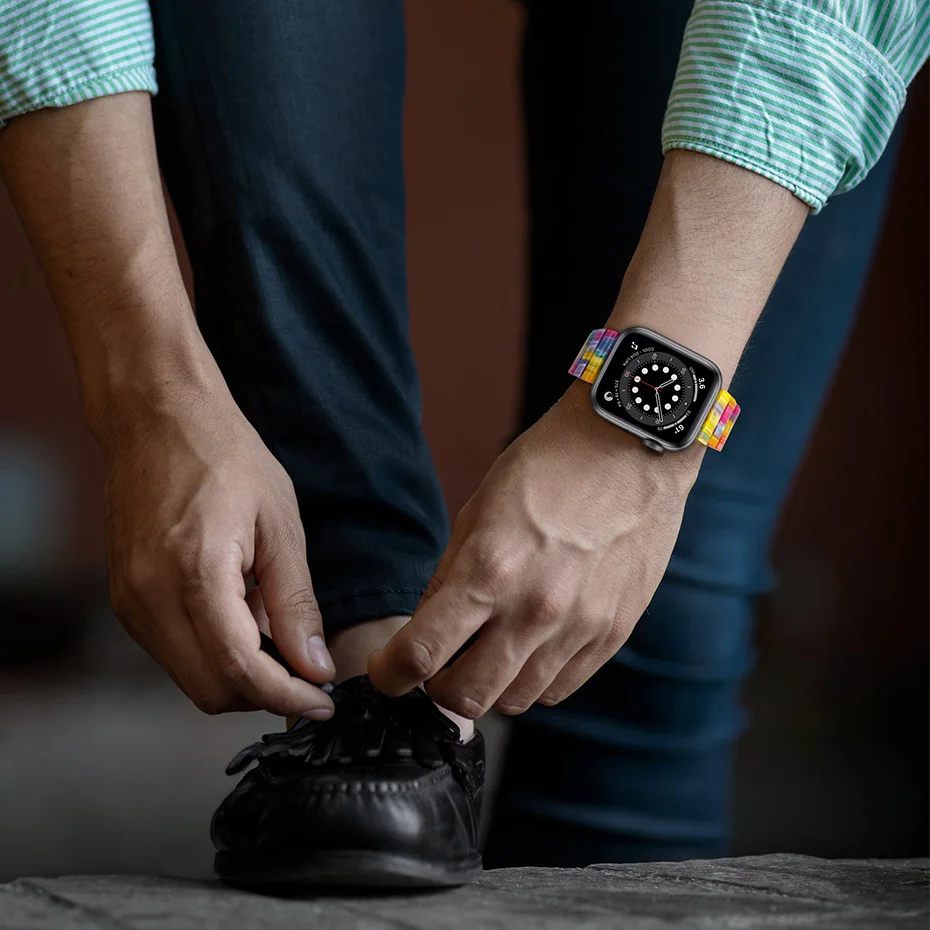 

Resin Stainless Steel strap for apple watch band 44mm iwatch 42mm Series SE 6 5 4 3 2 1 Wristband loop 40mm bracelet Replacement