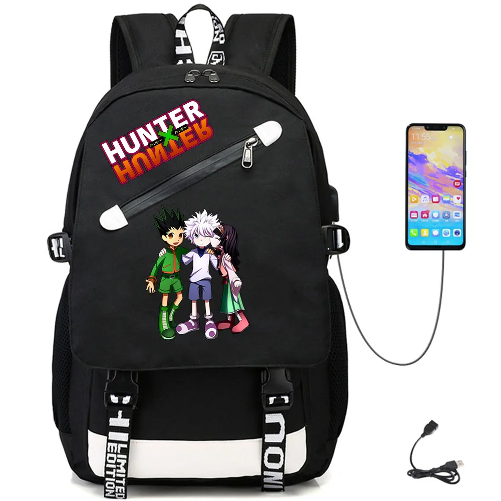 

Повседневный Рюкзак из ткани «Оксфорд» с принтом аниме Hunter и USB