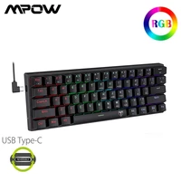 MPOW PC356 60  wired Mechanical Gaming Keyboard RGB Rainbow Customization Backlit Ergonomic Keyboards for FPS Gamers