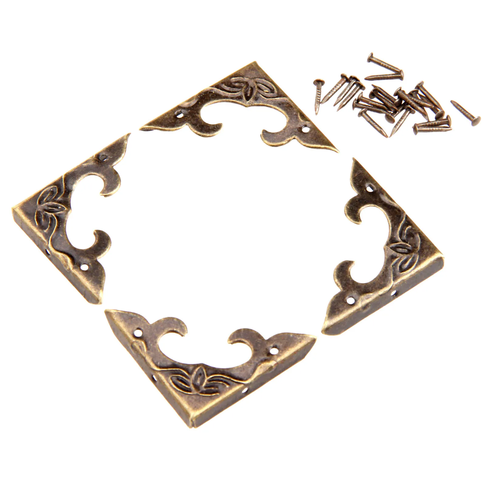 

Угловые кронштейны декоративные металлические античная бронза 30*30 мм