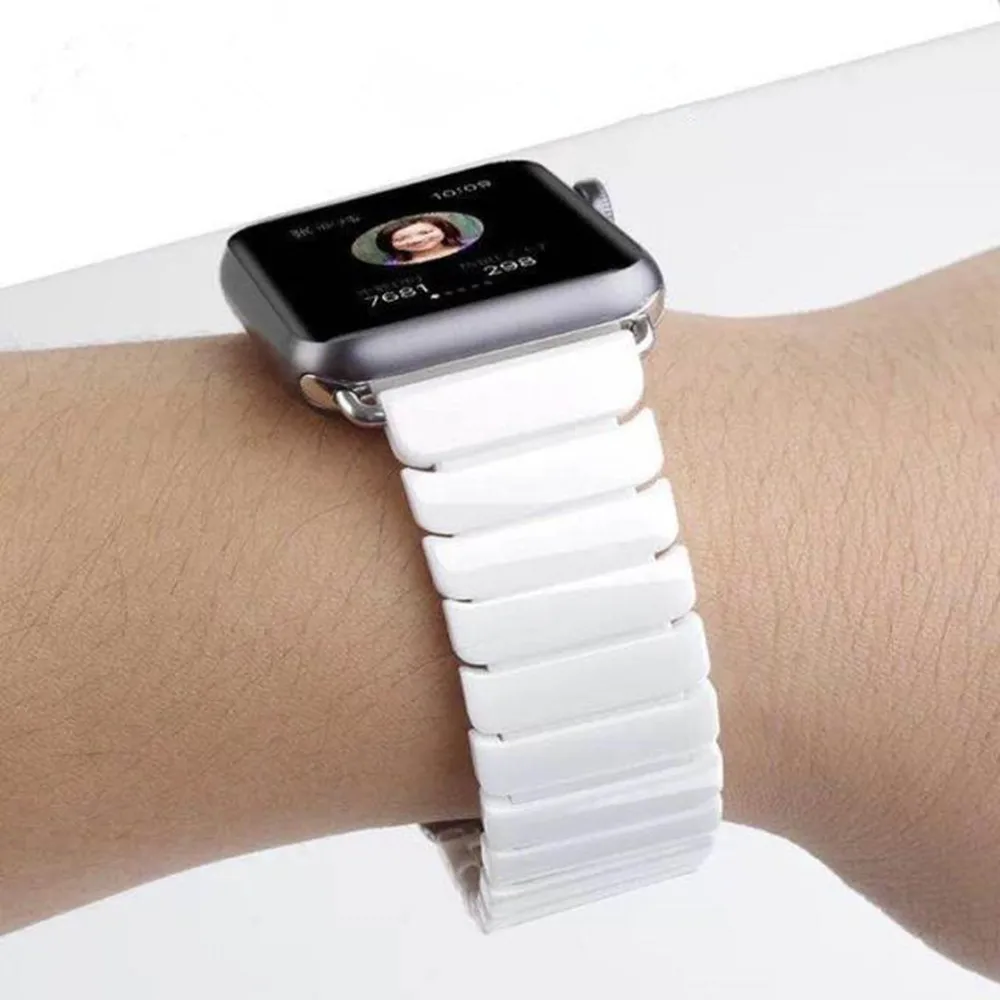 Ремешок керамический для iWatch Series 4 3 2 1 роскошный звеньевой браслет Apple Watch Band 42 мм 38