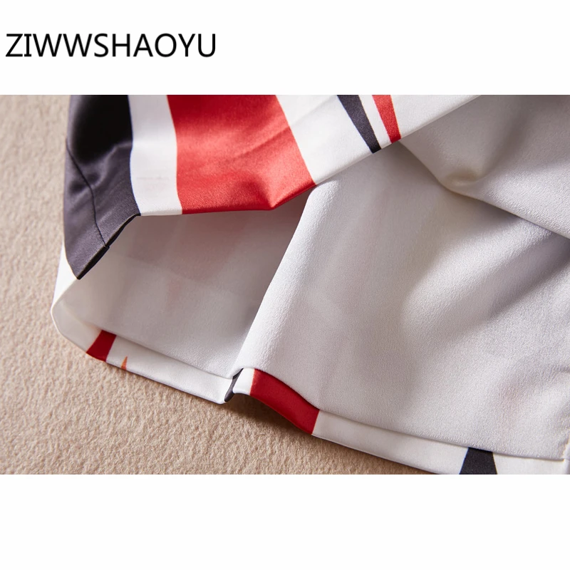 

ZIWWSHAOYU Summer Women Multicolor Striped Slim Pencil Dress Designer Ladies Back Zip Sleeveless Elegant Vintage Mini Dresses