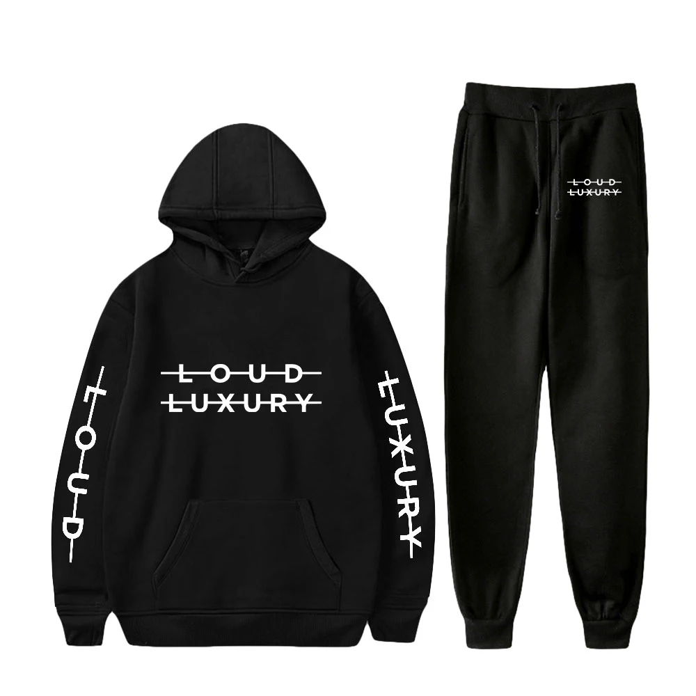 

Loud Luxury Two Piece Set Women Men Long Sleeve Hoodies+Jogger Pants Fashion Hot Sale Casual Streetwear Clothes