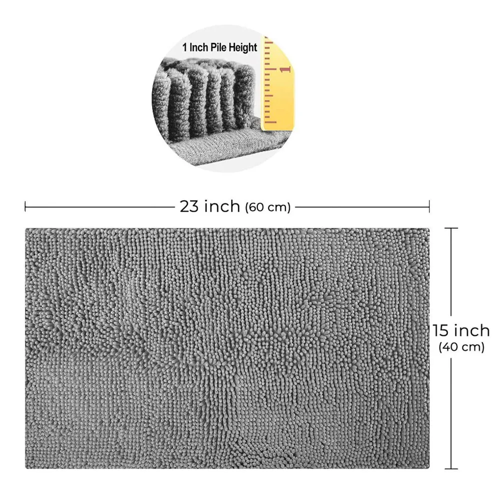 

Bath Mat Chenille Bathroom Rugs Non-Slip Modern Plush Water Absorbent Floor Carpet For Hallway Balcony Geometric Shower 60x40cm