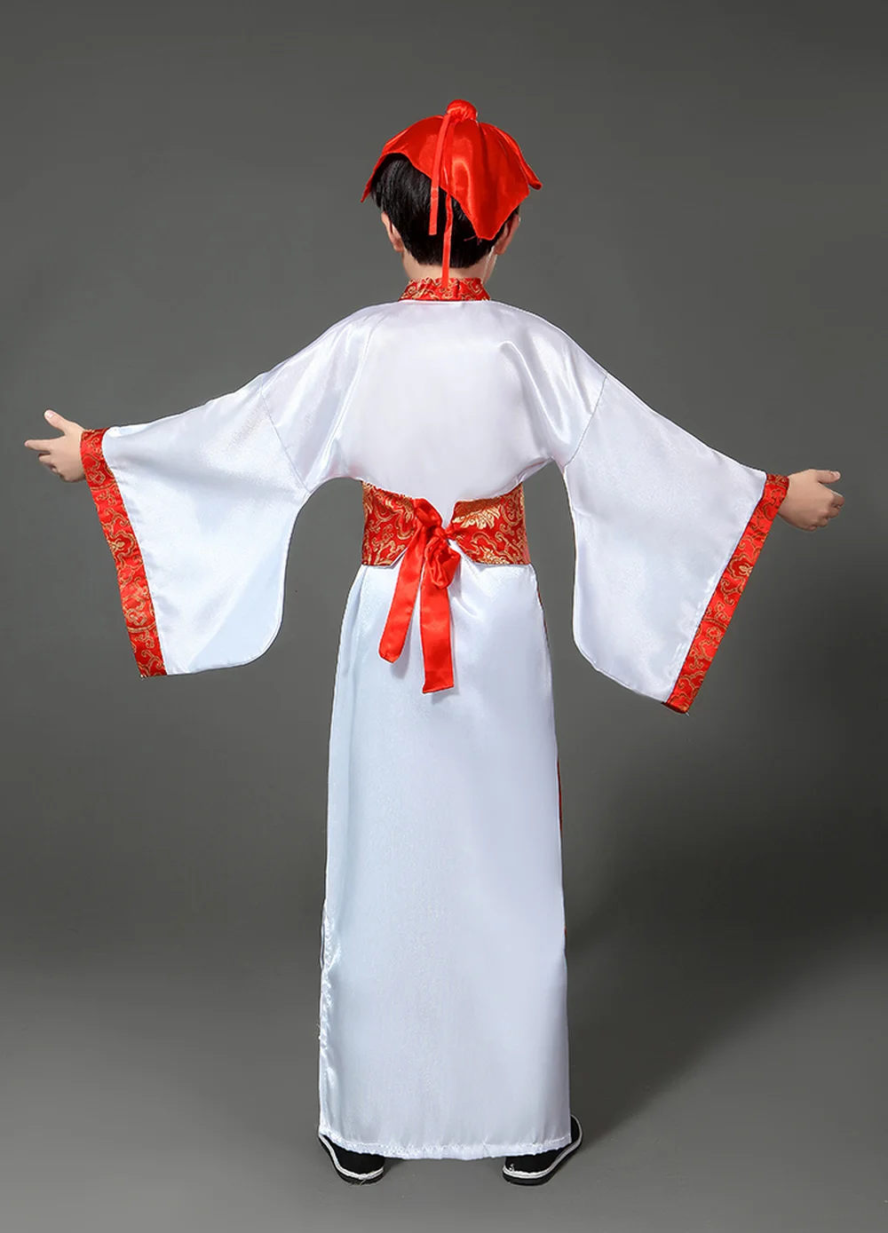 

Children's Performance Outfit Black Boys Stage Ancient Costume Hanfu Kids Satin Boys Chinese Robe Traditional Dress