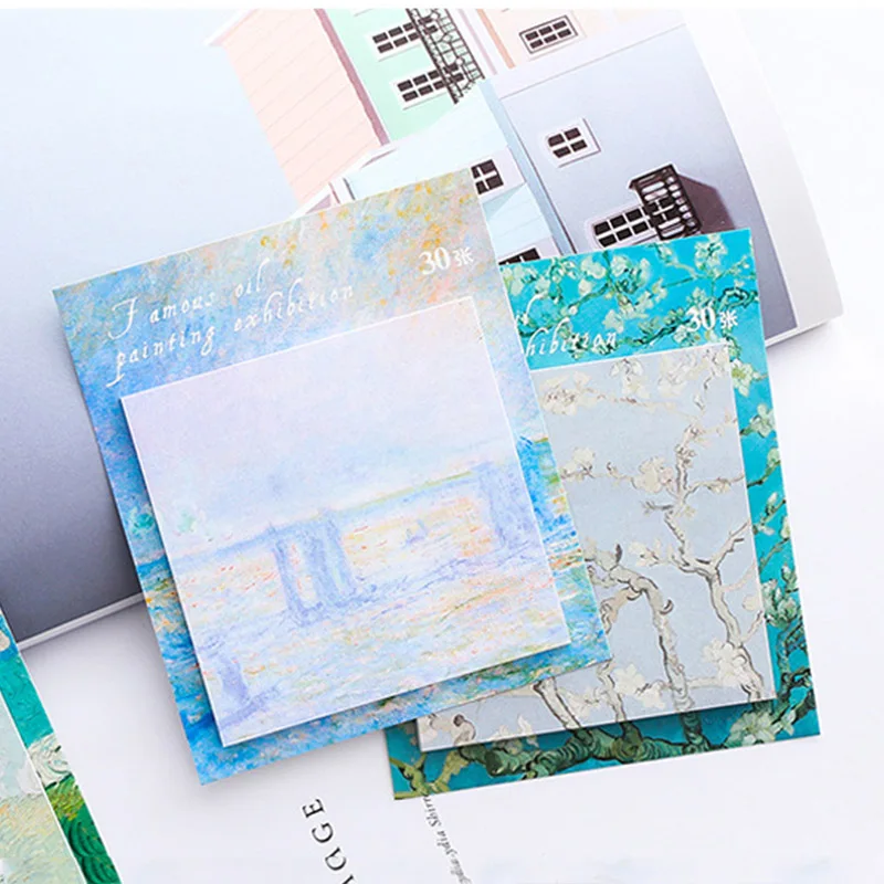 Креативные блокноты для заметок знаменитая картина маслом наклейки N times простые
