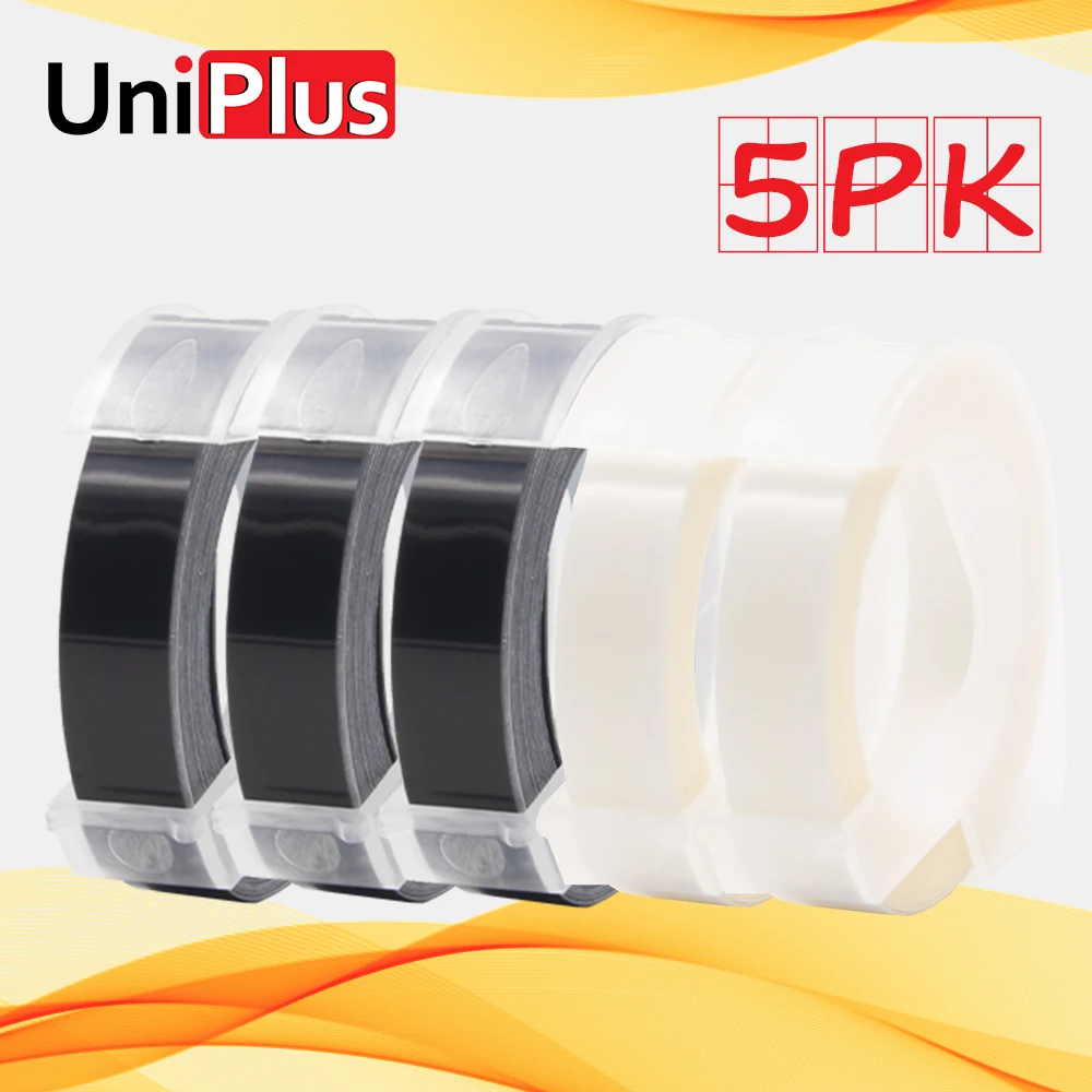 UniPlus 5PK черная прозрачная лента для этикеток 9 мм фотография 3D принтер тиснения