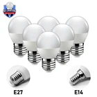 Лампа светодиодная, 6 шт.лот, для украшения дома, офиса, G45, 5 Вт, 7 Вт, Е14, Е27, 3000 К, 6000 К, 220-240 В