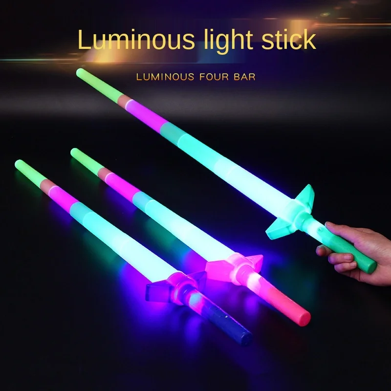 

69cm Four-section Glow Stick Shrink Stick Glow Stick Flashing Stick Four-section Telescopic Glow Stick Children's Luminous Toy