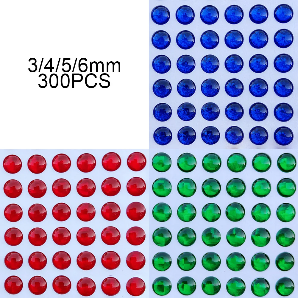 

300 Pcs 3mm 4mm 5mm 6mm Solid Color 3D Holographic Fishing Lure Eye Bionic Decoy Artificial Fish Eye Fishing Accessory