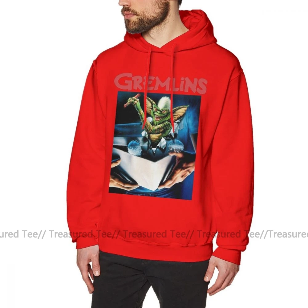 Gremlins Толстовка Gremlins толстовки хлопок серый пуловер Толстовка Зимняя с длинным рукавом Мужская свободная Мода Большие толстовки - Цвет: Red