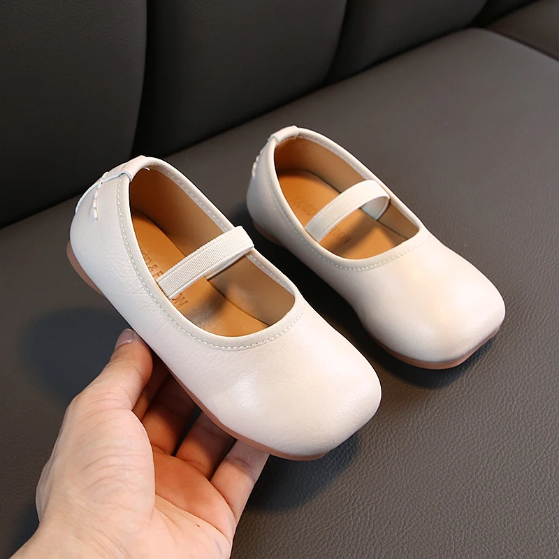 Детская кожаная обувь принцессы для девочек однотонная детская танцев на