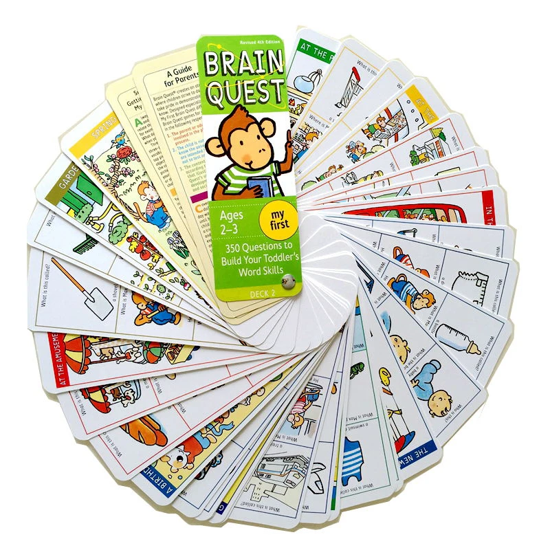 4pc Brain Quest English Version Of The Intellectual Development Card Наклейка Книги Вопросы И Ответы Card Smart Start Child