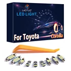 Canbus для Toyota Corolla 2003-2020, Автомобильный светодиодный внутренний купол, карта, освесветильник, номерной знак, комплект ламп, аксессуары для освещения