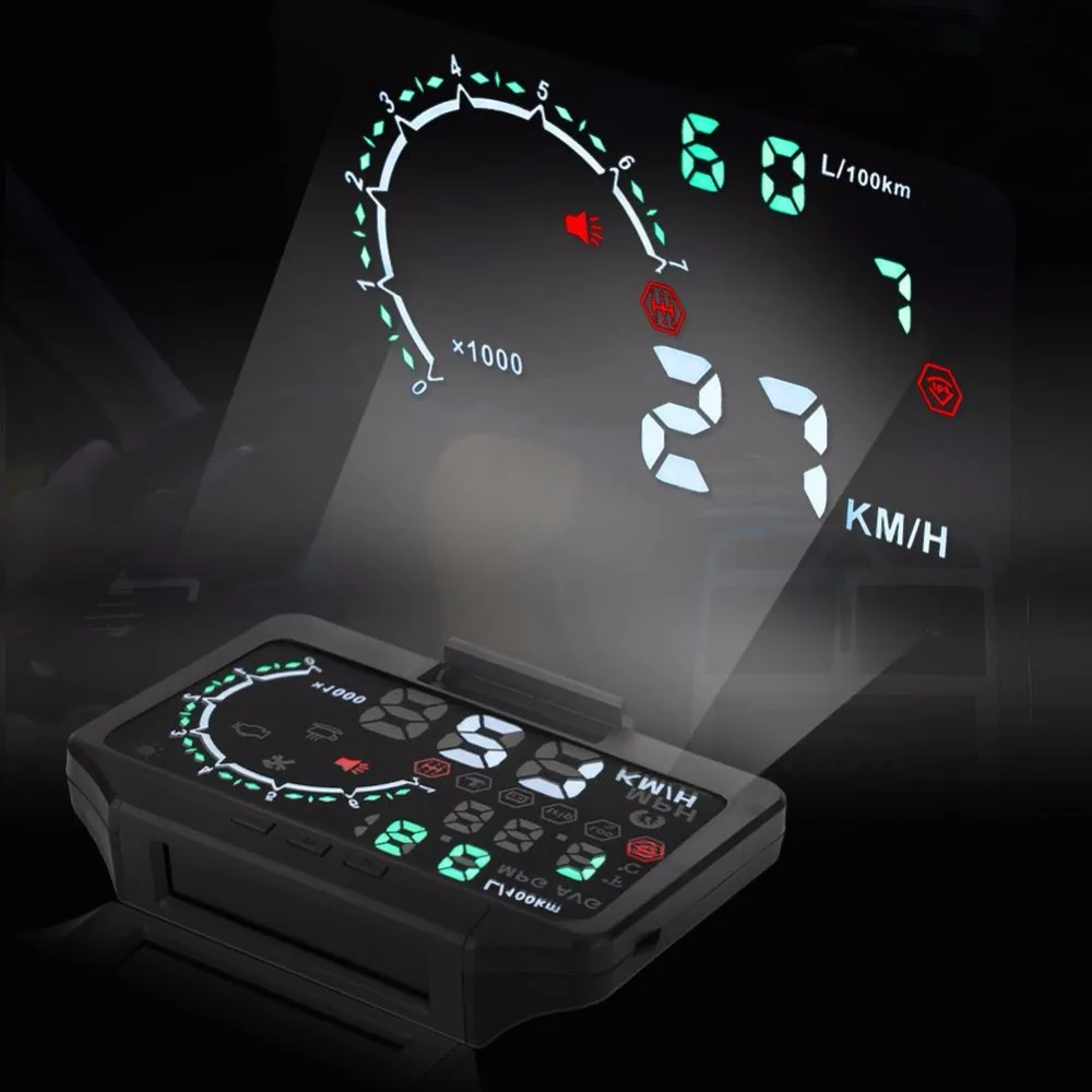 В Шинах Автомобиля Давление монитор Системы HUD Дисплей Скорость Предупреждение
