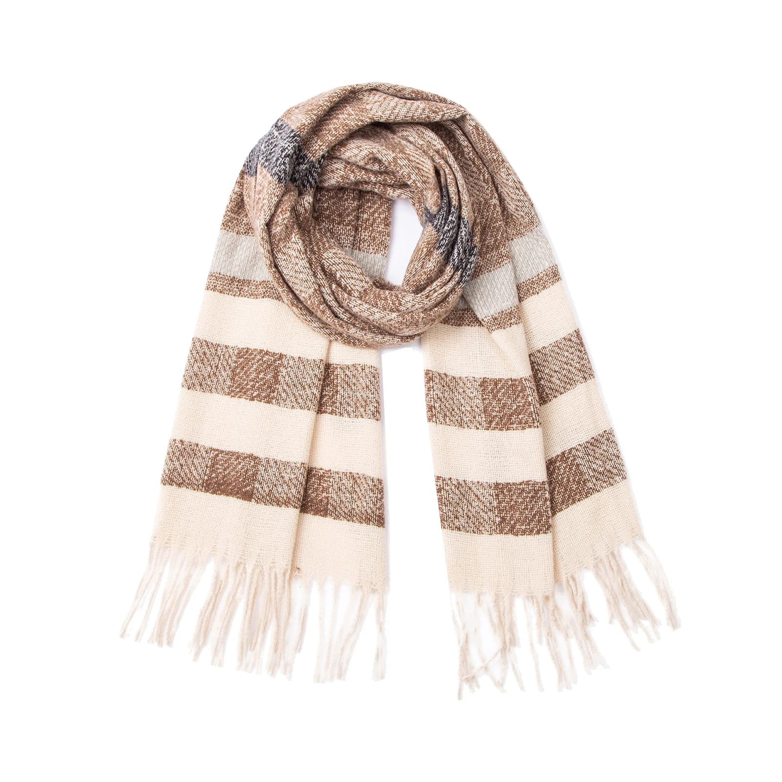 

Unisex Autumn Winter Tassel Striped Scarf Women Men Enlarged Scarves Warm Tippet Long Shawl Neck Wrap Bandana Scarf Hijab