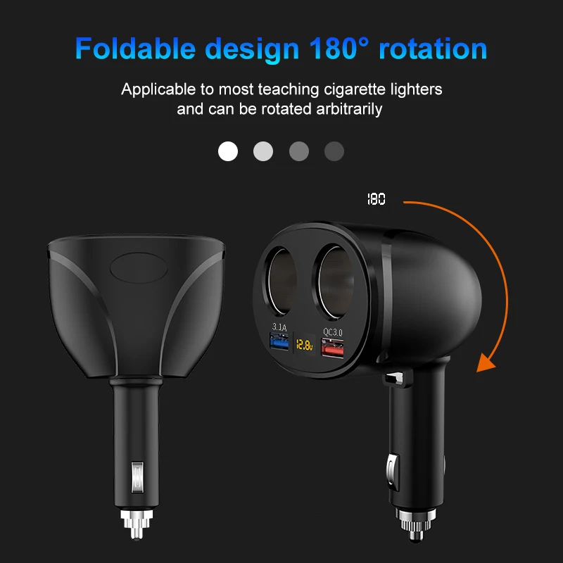 QC3.0 двойной USB 3.1A розетка для автомобильного прикуривателя Разветвитель