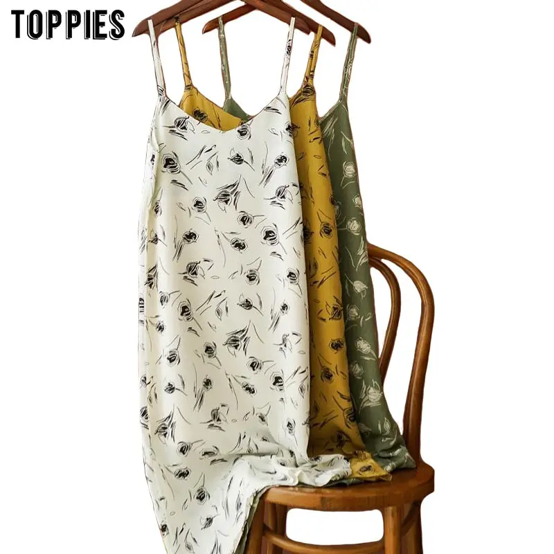 Платье Toppies женское леопардовое с цветочным принтом пикантный сарафан средней