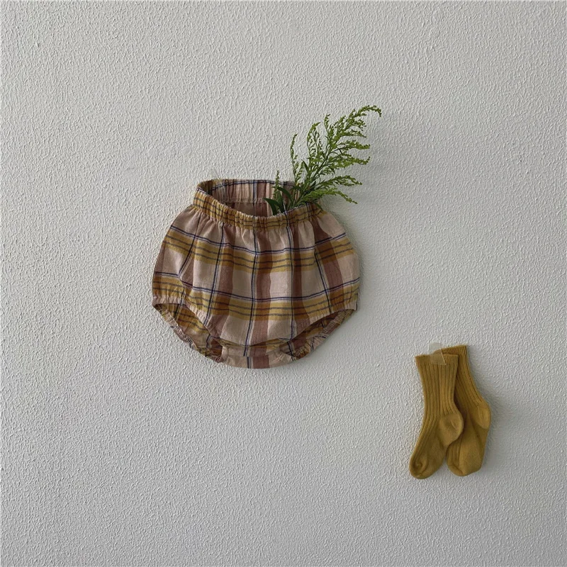 

Summer Baby Girl Romper Navy collar plaid Cotton short Sleeve Jumpsuit Newborn Clothing 0-2T E100160