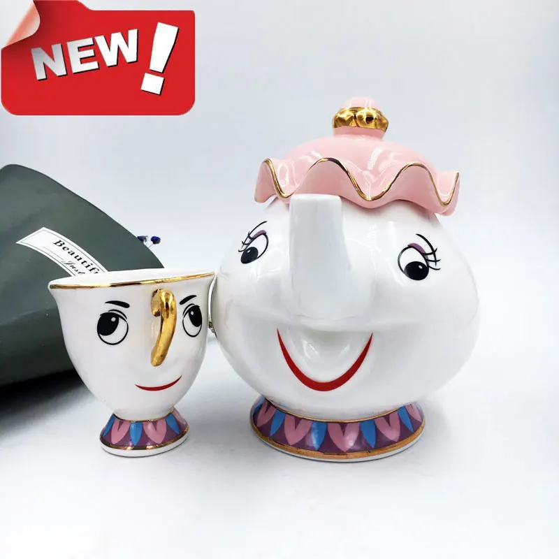 Новый мультяшный чайник Красавица и Чудовище кружка Mrs Potts чип чайный чашка один