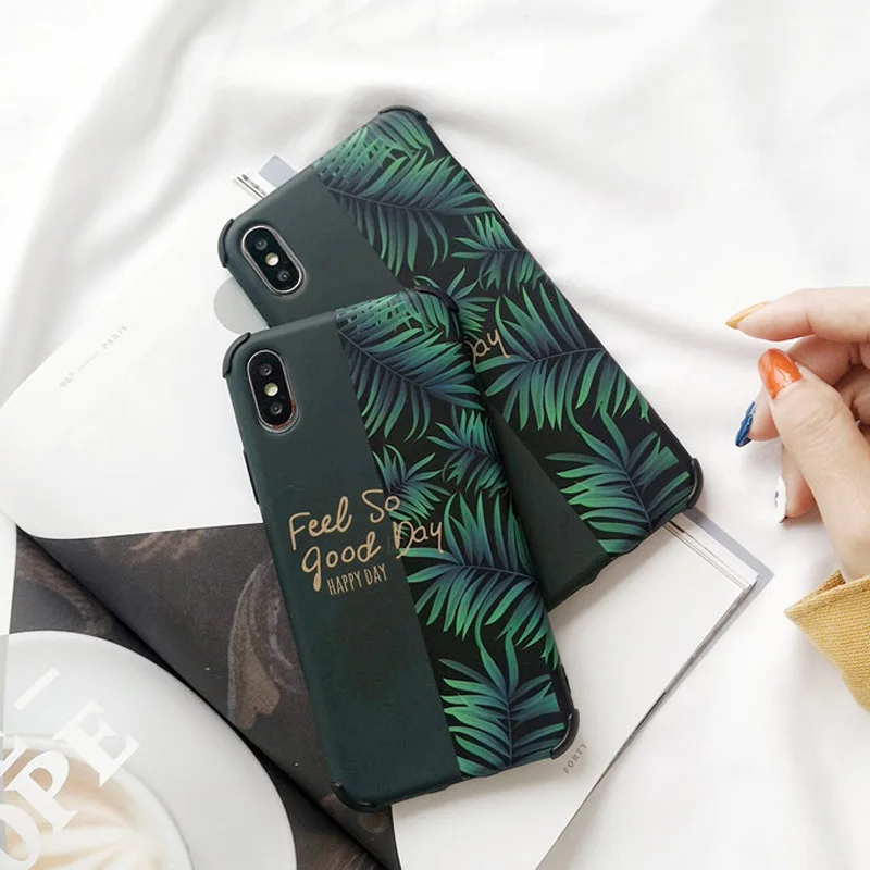 USLION противоударный чехол для телефона для iPhone 11 Pro Max XR XS Max Plus чехол с банановым листом для iPhone X 7 6 8 Plus Жесткий ПК чехол с буквами