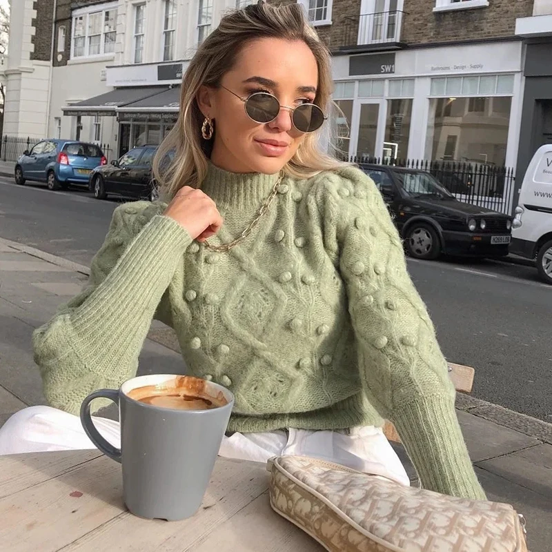 Винтажный фиолетовый свитер в горошек женские пуловеры вязаный облегающий