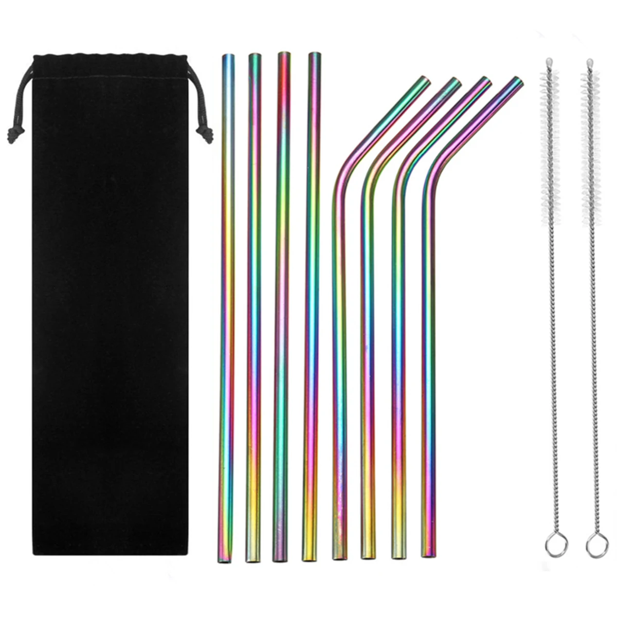 10 шт./компл. 6 мм Нержавеющая сталь Металл питьевой соломы Прямые & Бент