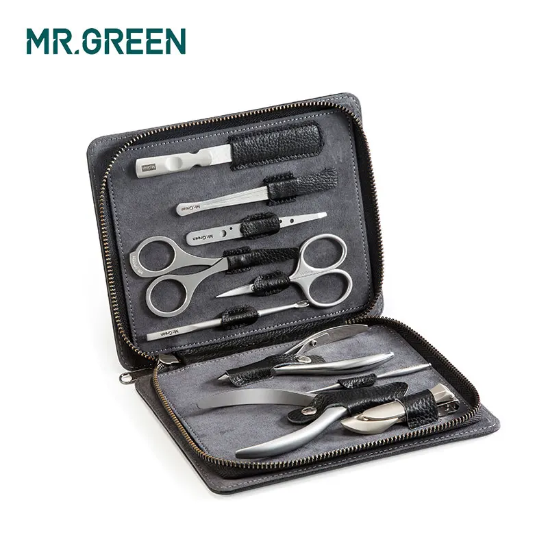 MR. GREEN кусачки для ногтей Ножницы импортные из воловьей кожи 10 в 1 маникюрный набор