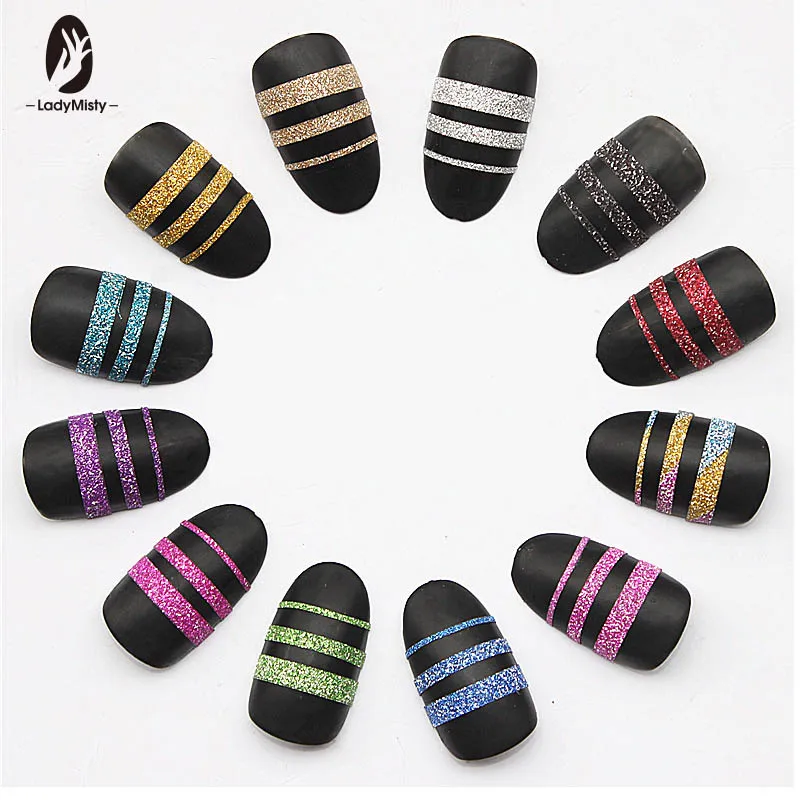 3 в рулонах для украшения ногтей блестящая золотисто-Серебряная лента зачистки