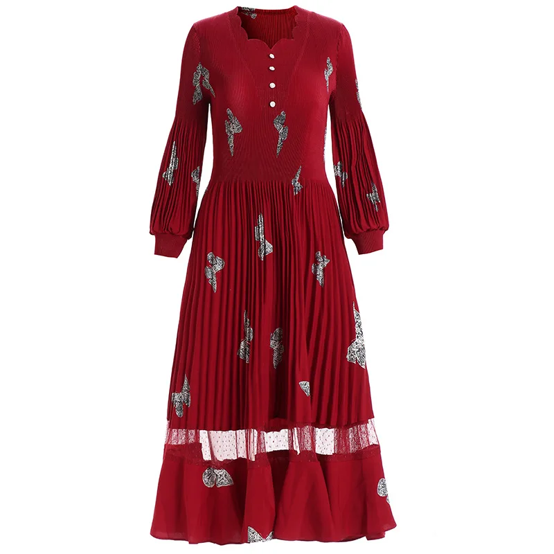 

Shangpin early spring new dress women 2021 fashion celebrity temperament butterfly printing Lantern Sleeve small black dress