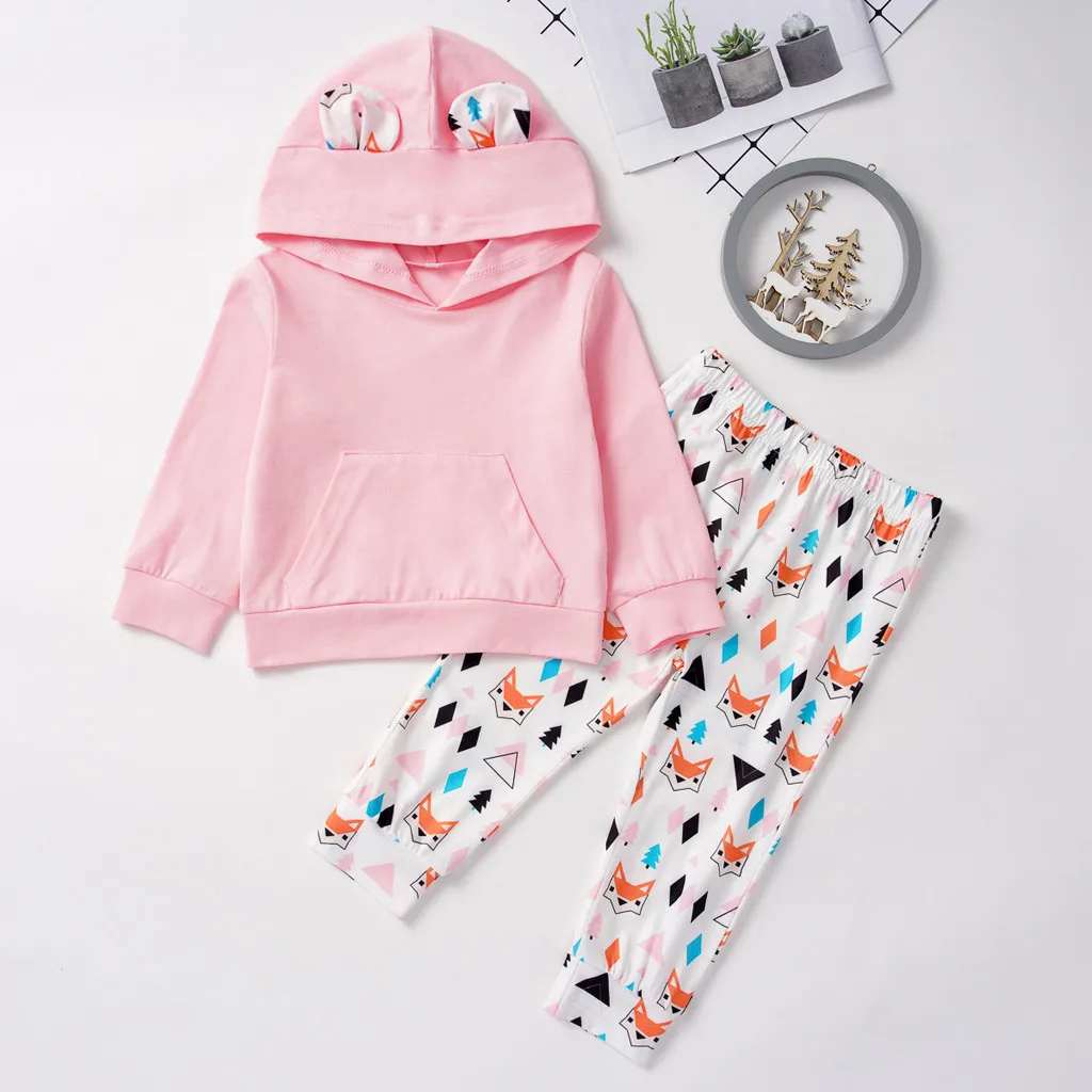 Детский милый свободный свитер с капюшоном и длинными рукавами рисунком +