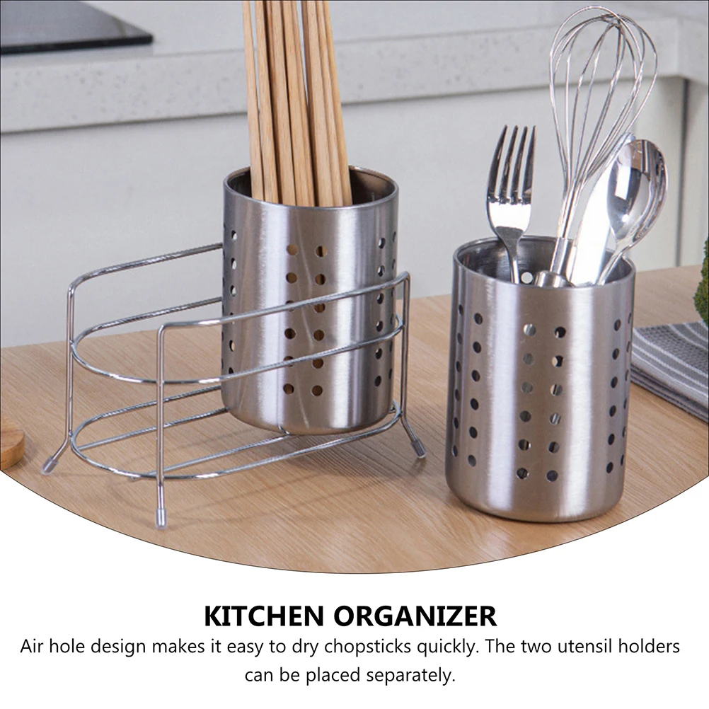 

1Pc Stainless Steel Chopstick Holder Fork Knives Chopstick Organizer (Silver)