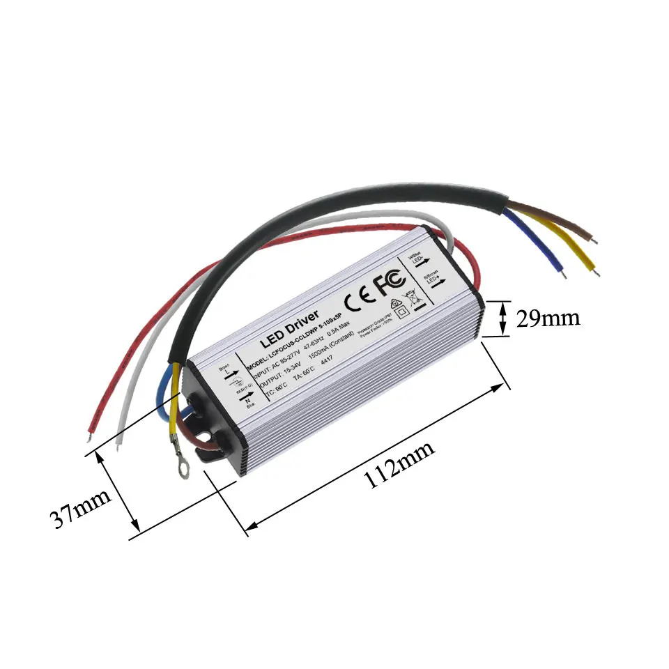 Светодиодный трансформатор 50 Вт 1500 мА адаптер от 1 до 5 водонепроницаемый для