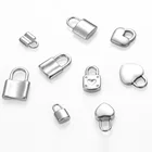 5 шт.лот подвесная Подвеска из нержавеющей стали с квадратным замком подвески для DIY ожерелья Браслет Подвески Ювелирные изделия оптовая продажа