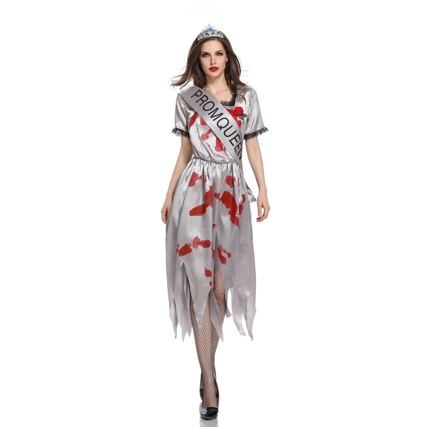 

Halloween Costume For Women Ghost Bride Zombie Vampire Cosplay Makeup Stage Personality Weird Costumes For Female Scary Carnival