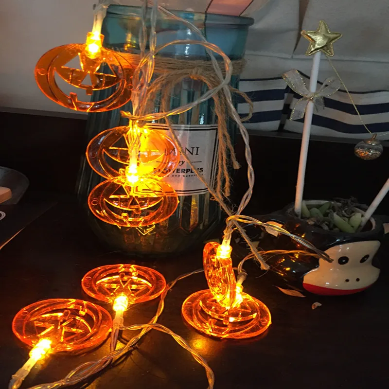 Светодиодная гирлянда на Хэллоуин в виде мишуры тыквы гримаса колокольчика