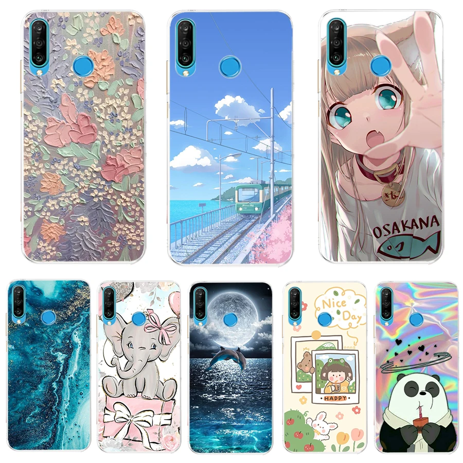 Чехол для Huawei P30 Lite силиконовый чехол из ТПУ задней панели телефона Pro задняя