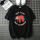 Футболка МужскаяЖенская хлопковая, брендовая Повседневная тенниска не Форсаж Ленивец, майка в стиле Харадзюку, с мультяшным принтом, лето