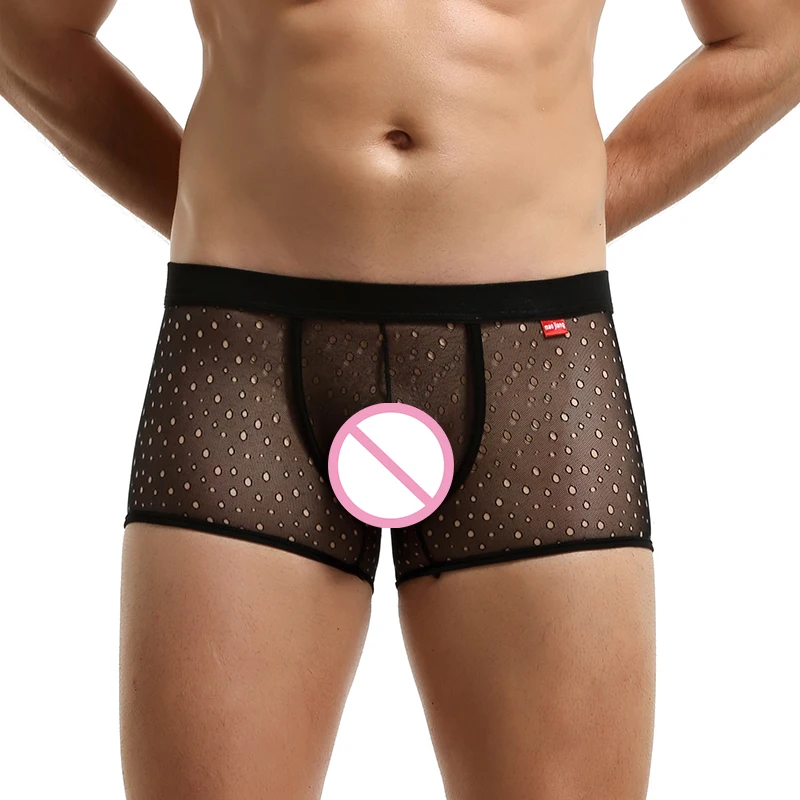 

Трусы-боксеры мужские сетчатые, прозрачные, сексуальное нижнее белье