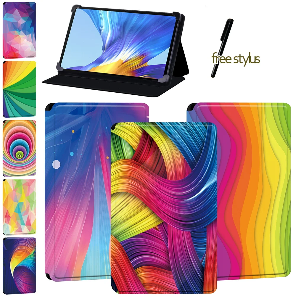 

Flip Tablet Case for Huawei Enjoy Tablet 2 10.1/MatePad(10.4/10.8/Pro 10.8/T8)/Honor V6-Watercolor Series Protective Cover + Pen