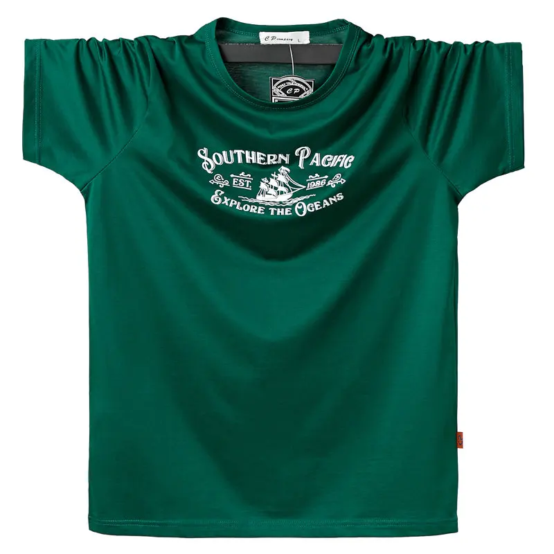 

Summer T Shirt Loose Men Solid Color Slim Fat Short Sleeve Top Tees Male O-Neck Collar Casual T-Shirts Plus Size 5XL 6XL