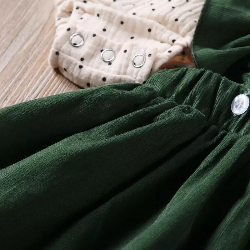 Комбинезон в горошек с оборками для маленьких девочек комплект модной хлопковой