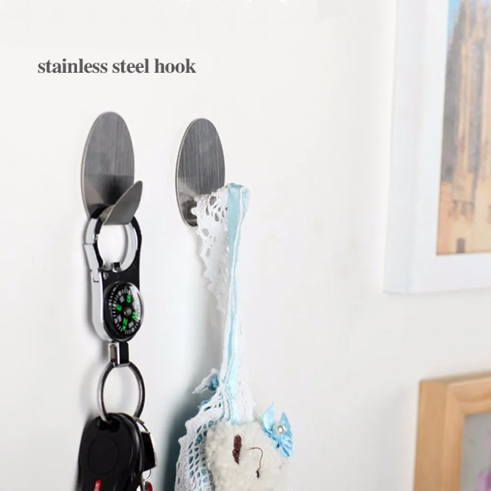 6 шт. серебряный крючок на клейкой основе крепкая самоклеящаяся металлическая