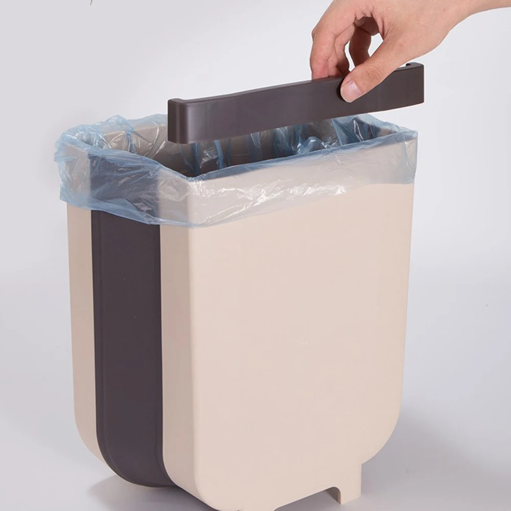 wall mounted folding waste bin kitchen cabinet door hanging trash can bin free global shipping