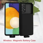 Беспроводное магнитное зарядное устройство для Samsung Galaxy A52, чехол для аккумулятора, внешний аккумулятор, умный чехол для зарядки